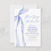 Invitation Bow She's Tying the Knot Blue Bridal Shower (Devant)