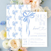 Invitation Bow She's Tying the Knot Blue Bridal Shower