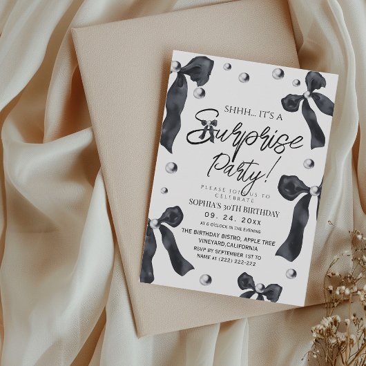 Invitation  Bow Surprise 30th Birthday Party 
