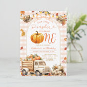 Invitation Bow Truck Citrouille 1er anniversaire Automne Auto