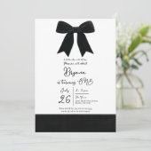 Invitation Bow velours noir Elegant Posh 1er anniversaire (Debout devant)