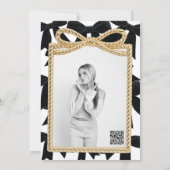 Invitation Bow velours noir Elegant Posh Sweet 16 Photo (Dos)