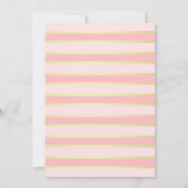 Invitation Bow Verre Doré Moderne & Pink Stripes Douche Virtu (Dos)