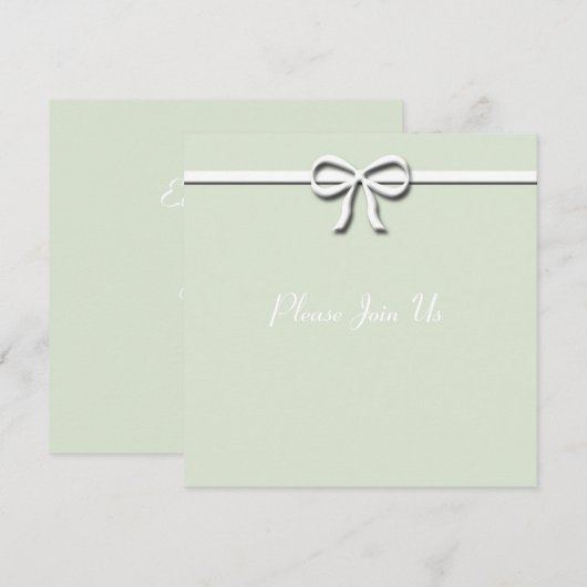 Invitation Bow vert (Devant / Derrière)