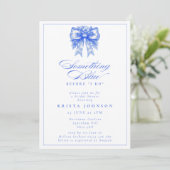 Invitation Bow victorien Quelque chose de bleu Fête des marié (Debout devant)