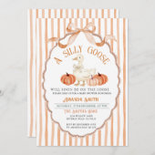 Invitation Bow Vintage Fall Silly Goose Baby shower (Devant / Derrière)