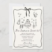 Invitation Bow Whimsical, dessiné à la main Sweet 16 Annivers (Devant)