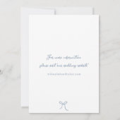 Invitation Bow Whimsical & Ribbon Dusty Blue Mariage (Dos)