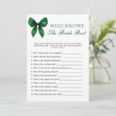 Invitation Bow Who Knows The Bride Best Bridal Shower Game (Debout devant)