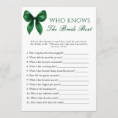 Invitation Bow Who Knows The Bride Best Bridal Shower Game (Devant)
