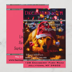 Invitation Bow Wow Grande fête annuelle de Noël du Père Noël