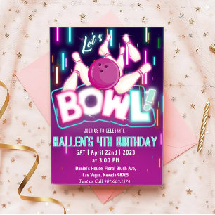 Invitation Bowl Bowling, fête d'anniversaire