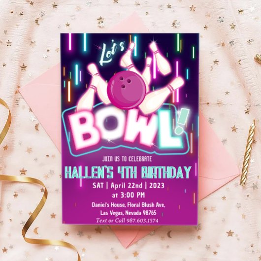 Invitation Bowl Bowling, fête d'anniversaire