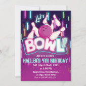 Invitation Bowl Bowling, fête d'anniversaire (Devant)