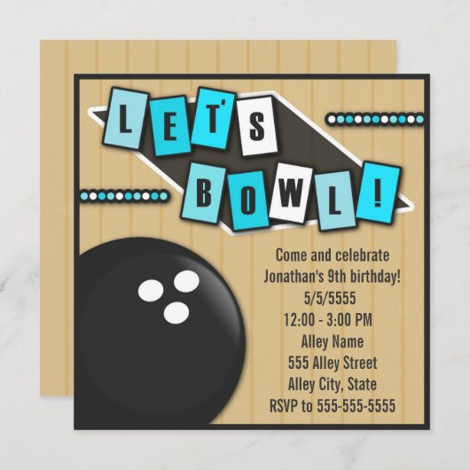 Invitation Bowling (Devant / Derrière)