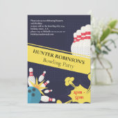 Invitation Bowling amusant moderne pour enfants  (Debout devant)