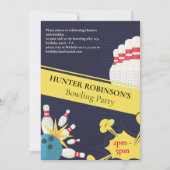 Invitation Bowling amusement moderne pour enfants (Devant)
