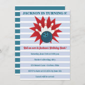 Invitation Bowling Anniversaire (Devant / Derrière)