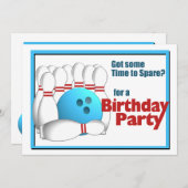 Invitation Bowling Anniversaire (Devant / Derrière)