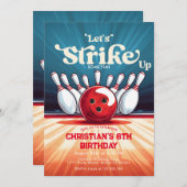 Invitation Bowling Anniversaire de enfant Party (Devant / Derrière)