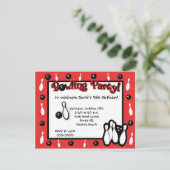 Invitation BOWLING ANNIVERSAIRE FÊTE Anniversaire Bowl Rouge (Debout devant)