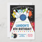Invitation Bowling Anniversaire Invitation, Garçon (Devant)