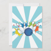 Invitation Bowling Anniversaire Invitation, Garçon (Dos)