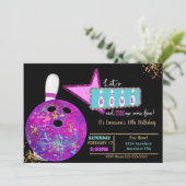 Invitation Bowling, Anniversaire Neon luge bowling (Debout devant)