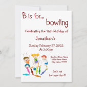Invitation Bowling Anniversaire pour Bowling Party (Devant)