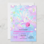 Invitation Bowling Anniversaire Tie Dye Glow Bowling Party (Devant)