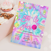 Invitation Bowling Anniversaire Tie Dye Glow Bowling Party