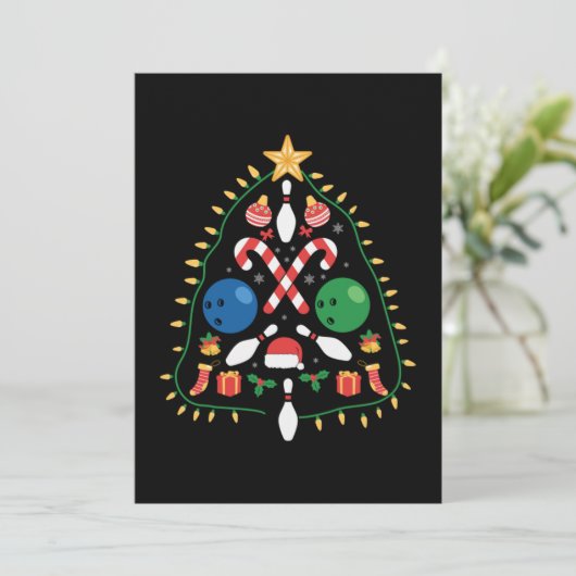 Invitation Bowling arbre de noël (Debout devant)