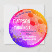 Invitation BOWLING BALL, bowling, Glow bowling anniversaire N (Devant)