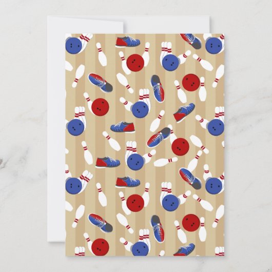 Invitation Bowling Ball et Pins Bowling Anniversaire (Dos)