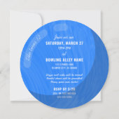 Invitation Bowling Ball | Parti Anniversaire de enfant | Bleu (Dos)