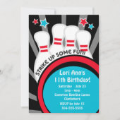 Invitation Bowling Birthday Party (Devant)