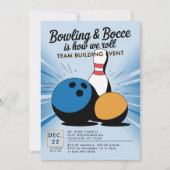 Invitation Bowling Bocce Team Building Church Business Blue (Devant)