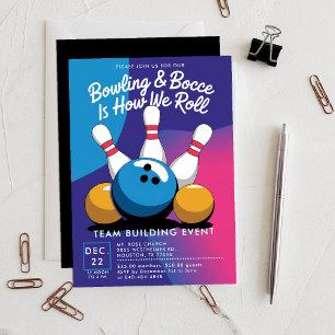 Invitation Bowling Bocce Team Building Church Business Bright