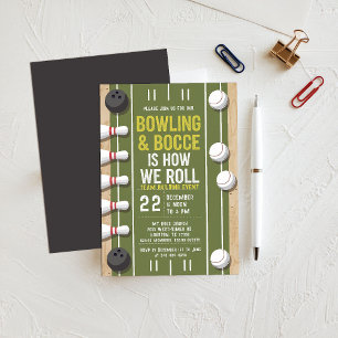 Invitation Bowling Bocce Team Building Church Business Sports