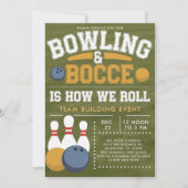 Invitation Bowling Bocce Team Community Church Business (Devant)
