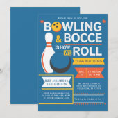 Invitation Bowling Bocce Team Community Church Business Event (Devant / Derrière)