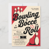 Invitation Bowling Bocce Team Community Church Business Red (Devant)