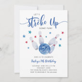 Invitation Bowling Boy fête d'anniversaire | Frapper Un Peu A (Devant)