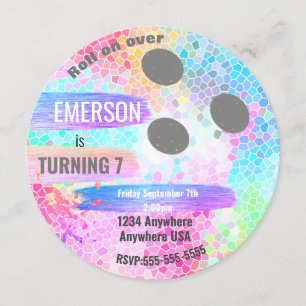 Invitation Bowling EN PASTEL de BOULE de BOWLING, fête