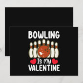 Invitation Bowling Est Mon Coeur D'Amour De La Saint-Valentin (Devant / Derrière)