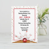 Invitation Bowling fête d'anniversaire (Debout devant)