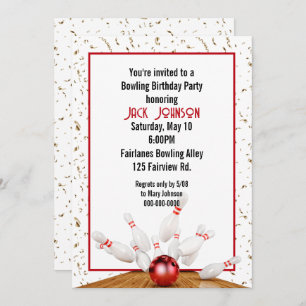 Invitation Bowling fête d'anniversaire