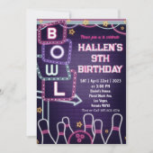 Invitation Bowling fête d'anniversaire (Devant)