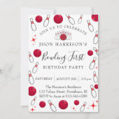 Invitation Bowling fête d'anniversaire (Devant)