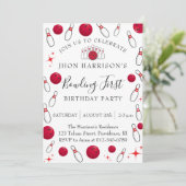 Invitation Bowling fête d'anniversaire (Debout devant)